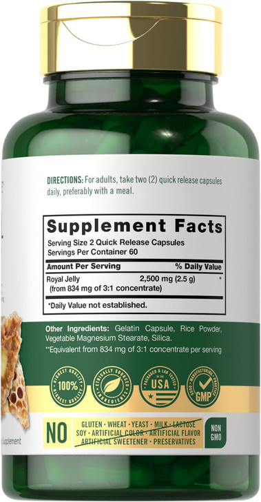 Carlyle Royal Jelly Capsule - 120 Count - Non-GMO and Gluten Free Formula
