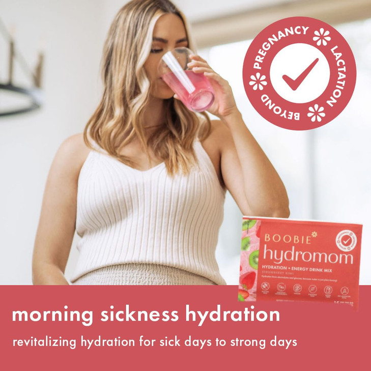 Boobie Hydromom Superfood Electrolyte Drink Mix, Strawberry Kiwi