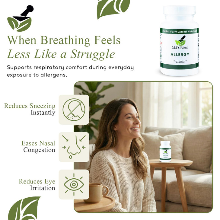 M.D. Blend Allergy Relief Capsules with Quercetin, Nettle Root, Bromelain, &