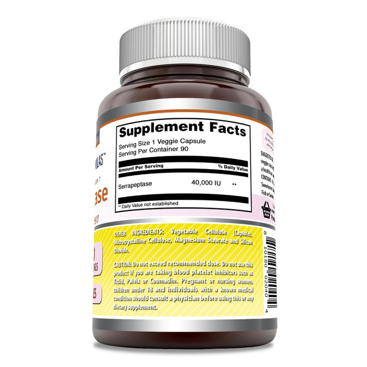 Amazing Formulas Serrapeptase Supplement - 40,000 IU