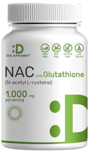 DEAL SUPPLEMENT NAC Supplement (N-Acetyl Cysteine) 1,000mg Per Serving