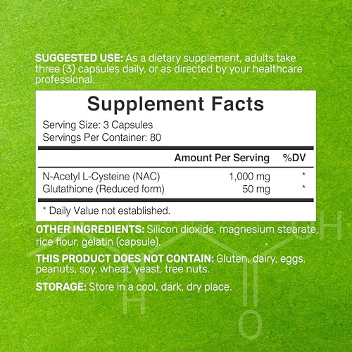 DEAL SUPPLEMENT NAC Supplement (N-Acetyl Cysteine) 1,000mg Per Serving