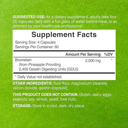 Bromelain Supplement 2,000mg Per Serving, 240 Capsules