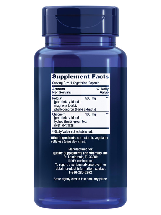 Life Extension Cortisol-Stress Balance, Relora Magnolia bark, Green Tea, Lychee