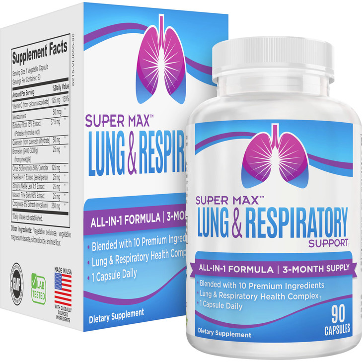 Lung & Respiratory 3-Month Support Supplements 10-in-1 Formula