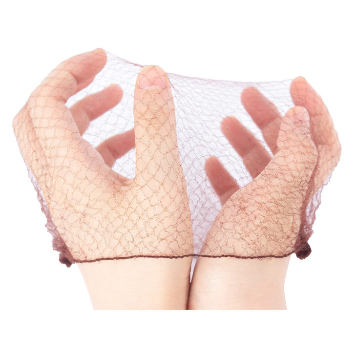 Askuang 20PCS Invisible Elastic Edge Mesh Nets for Women's Hair Buns, Sleeping, Ballet, Kids, Cooking, Food Service, Wigs - 50cm Dark Brown