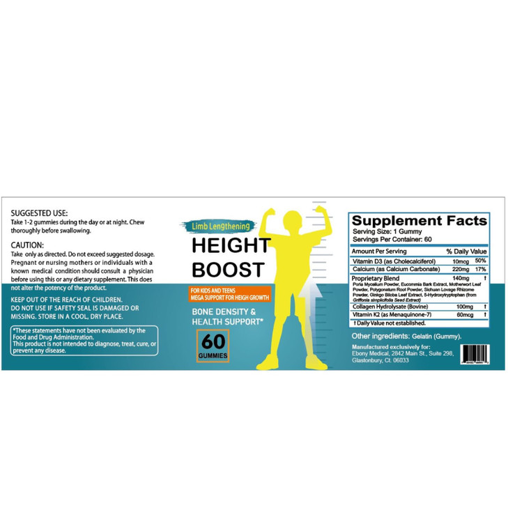 Height Boost Bone Growth Gummies for Kids & Teens