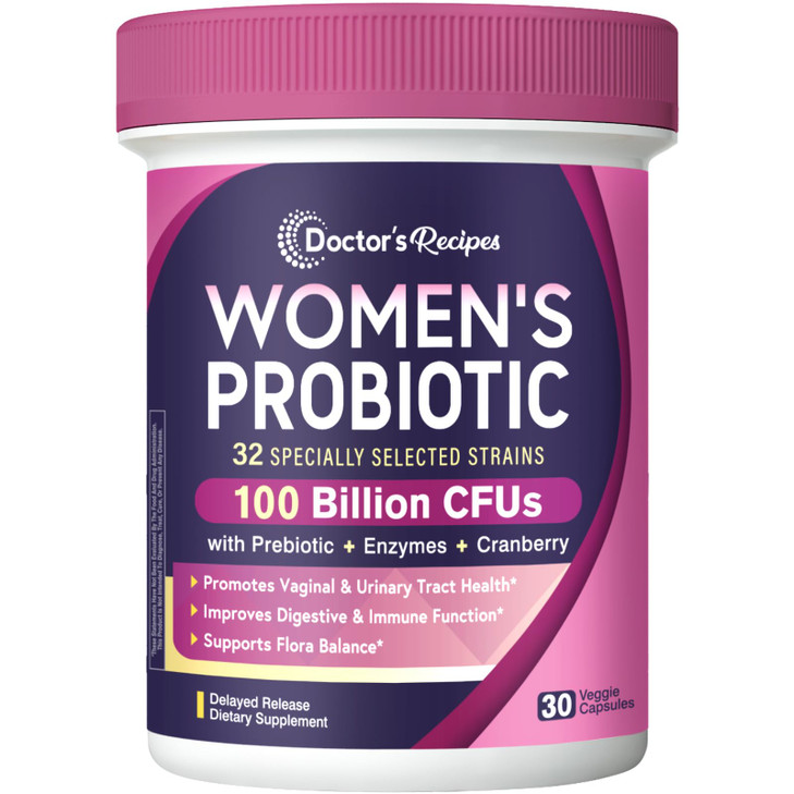Doctor's Recipes Probiotics for Women, 100 Billion CFU 32 Strains