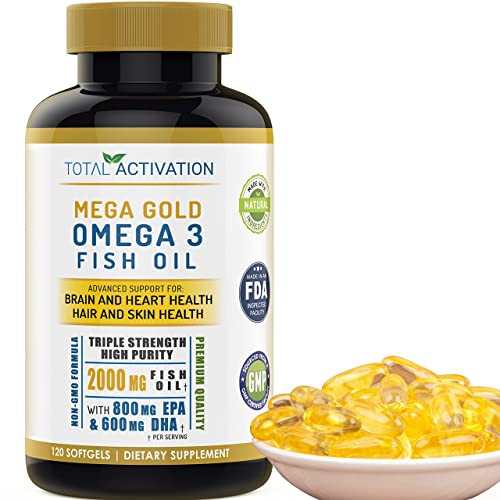 Omega 3 Fish Oil Supplement - 2000mg with EPA DHA & Vitamin E