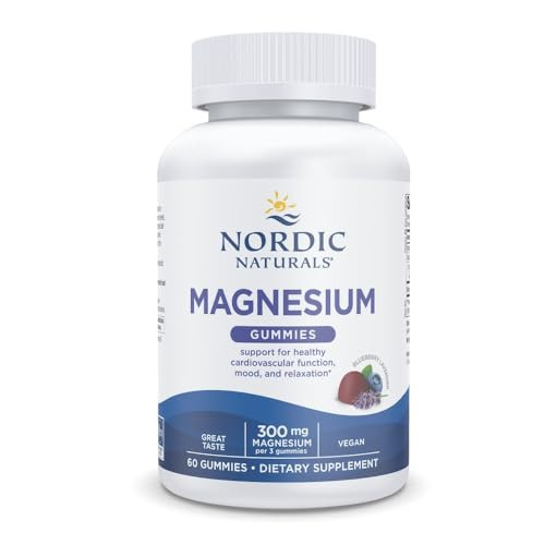 Nordic Naturals Magnesium Gummies for Adults, Blueberry Lavender Flavor