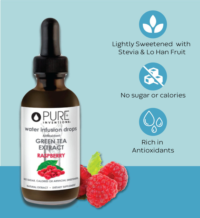 Pure Inventions Water Infusion Drops - Green Tea Antioxidants, Electrolytes