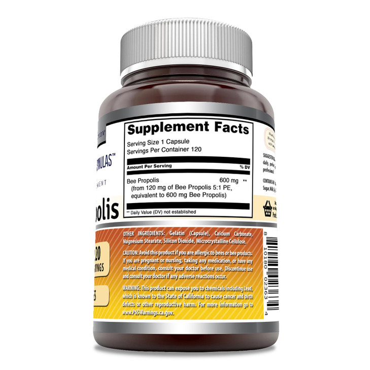 Amazing Formulas Bee Propolis Supplement - 600 Mg Per Serving