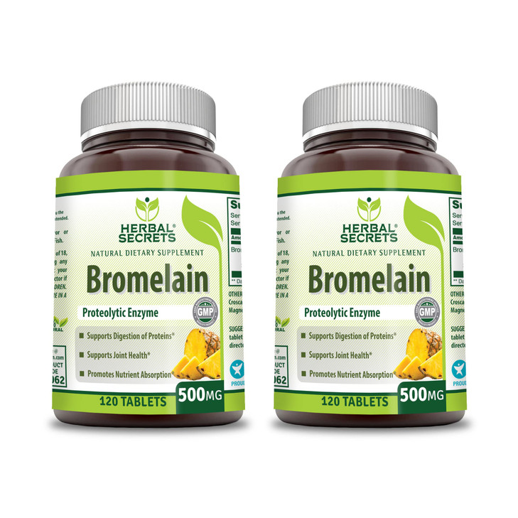 Herbal Secrets Bromelain 500 Mg 120 Tablets Supplement