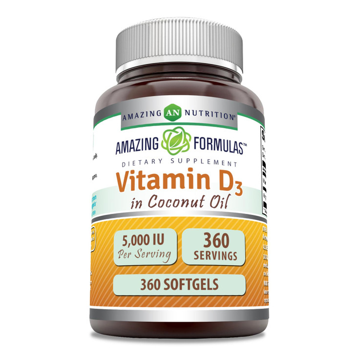 Amazing Formulas Vitamin D3 in Coconut Oil 5000 IU Supplement