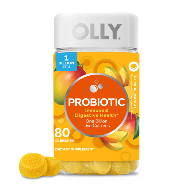 OLLY Probiotic Gummy, 1 Billion CFUs, Immune and Digestive Support, Chewable