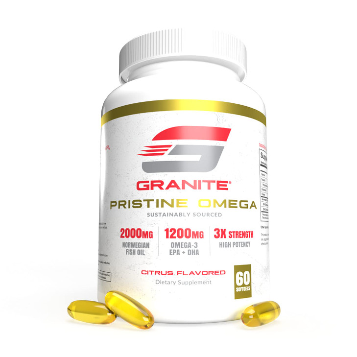 Granite Pristine Omega-3 Supplement, 2000mg Norwegian Fish Oil Supplements