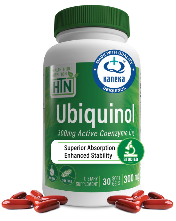 Health Thru Nutrition Ubiquinol 300mg 60 Softgels as Kaneka QH Reduced CoQ-10