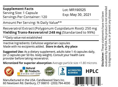 Mega Resveratrol, Pharmaceutical Grade, 99% Pure, Micronized Trans-Resveratrol