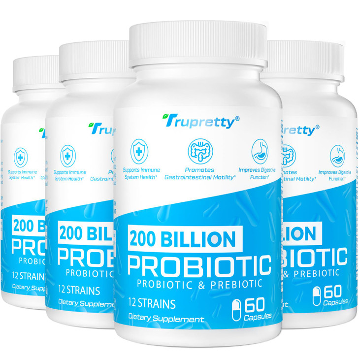200 Billion Cfus 12 Strains Probiotic, with 3 Organic Prebiotics, Probiotics