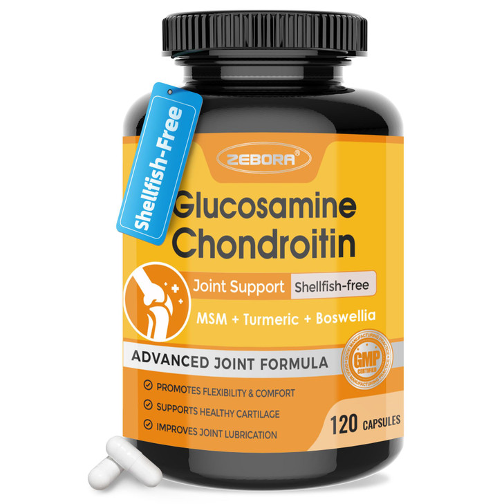 ZEBORA Glucosamine Chondroitin, Joint Supplements for Women/Men, with MSM