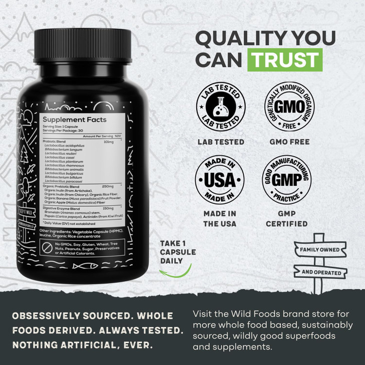 Wild Prebiotics and Probiotics with Digestive Enzymes
