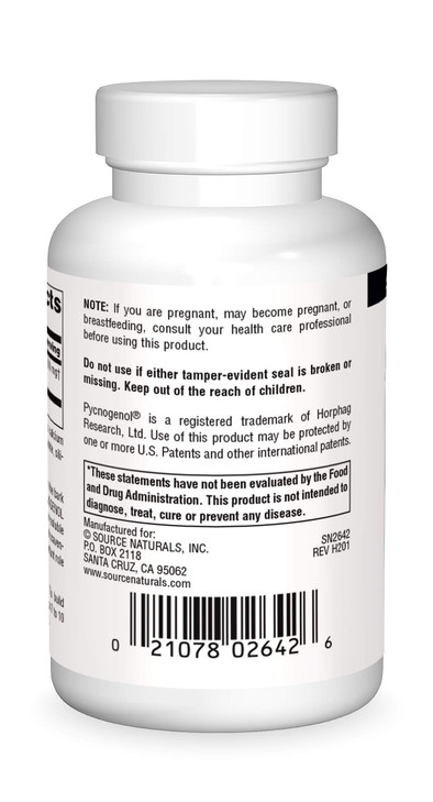 Source Naturals Pycnogenol, Proanthocyanidin Complex, 100 mg - 120 Tablets