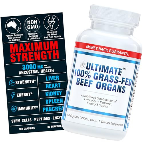 Ultimate 100% Grass Fed Beef Organs Supplement Supports Energy & Whole Body