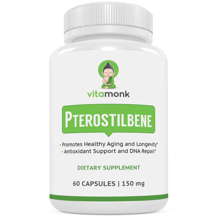VitaMonk Pterostilbene 150mg Capsules No Artificial Fillers