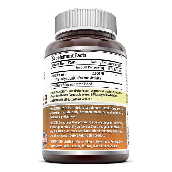 Amazing Formulas Nattokinase Dietary Supplement 100 mg Veggie Capsules