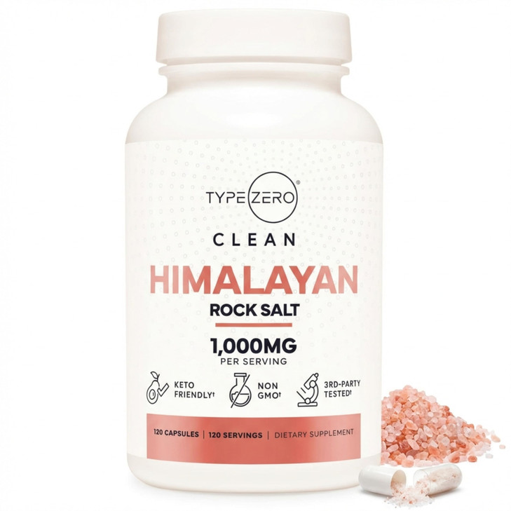 Type Zero Himalayan Rock Salt Capsules (120 Capsules) (1000mg per Serving)