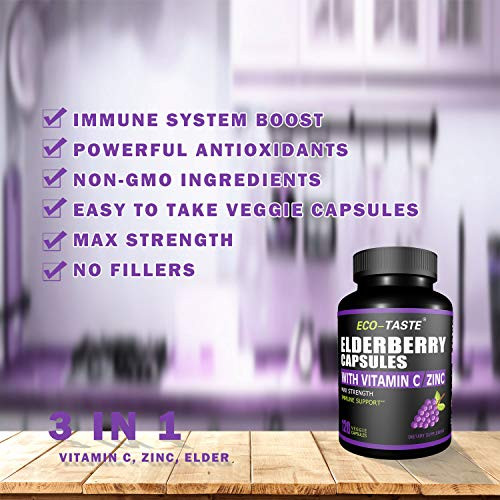 ECO-TASTE Elderberry Capsules with Zinc & Vitamin C