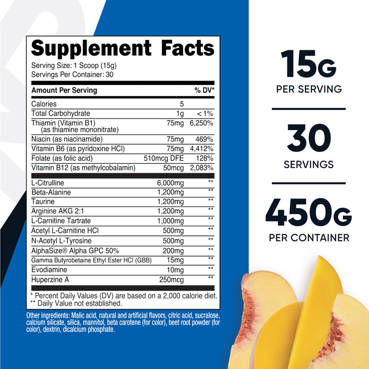 Nutricost Stim-Free Pre-Workout, 30 Servings (Peach Mango)