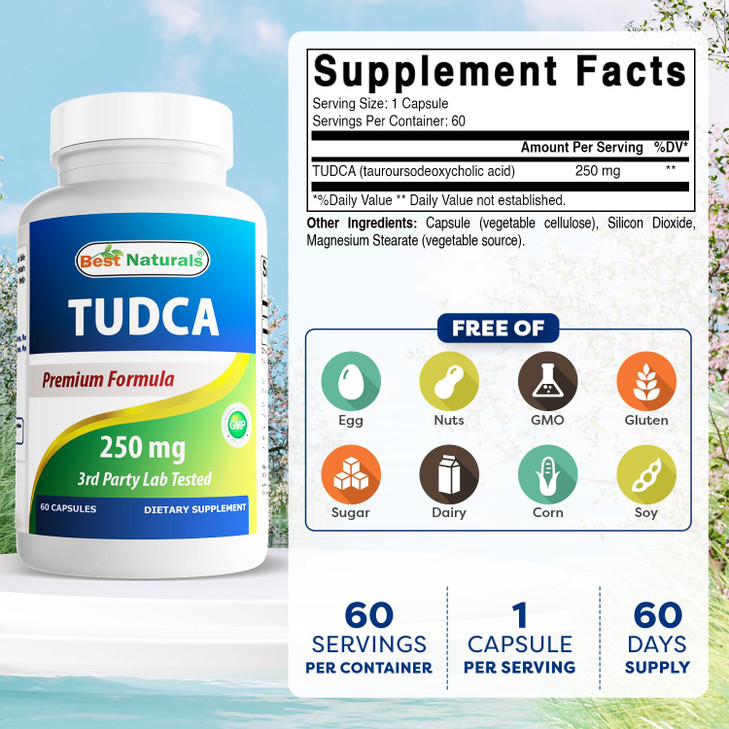 Best Naturals TUDCA 250mg (Tauroursodeoxycholic Acid)