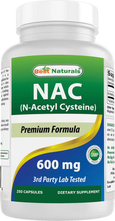 Best Naturals NAC - N Acetyl Cysteine 600 mg 250 Capsules