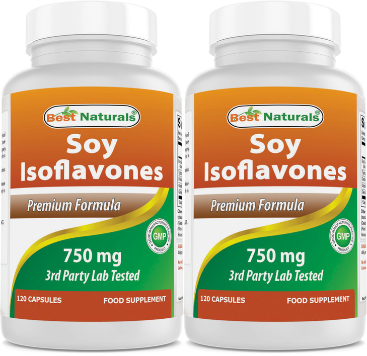 Best Naturals Soy Isoflavones 750 mg 120 Capsules (120 Count (Pack of 2))
