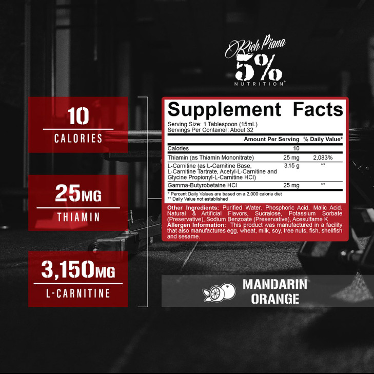 5% Nutrition Rich Piana Liquid L-Carnitine 3150
