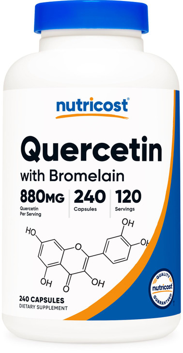 Nutricost Quercetin 880mg, 240 Vegetarian Capsules with Bromelain (165mg)