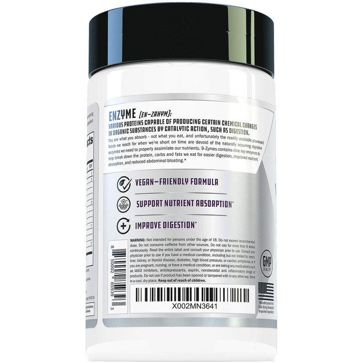 Cutler Nutrition 9-Zymes Digestive Enzyme Supplement: Contains Bromelain