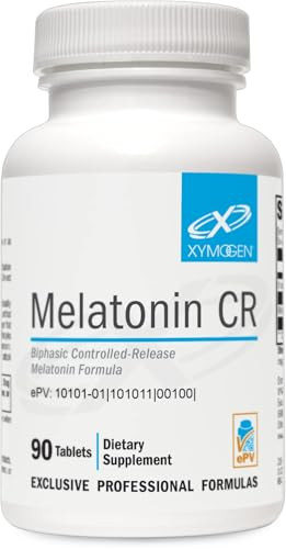 XYMOGEN Melatonin CR - Time Release Melatonin 5mg Supplement with Vitamin B6