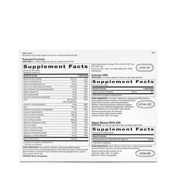 GNC Women's Prenatal Program, Daily Supplement System, Supports Healthy