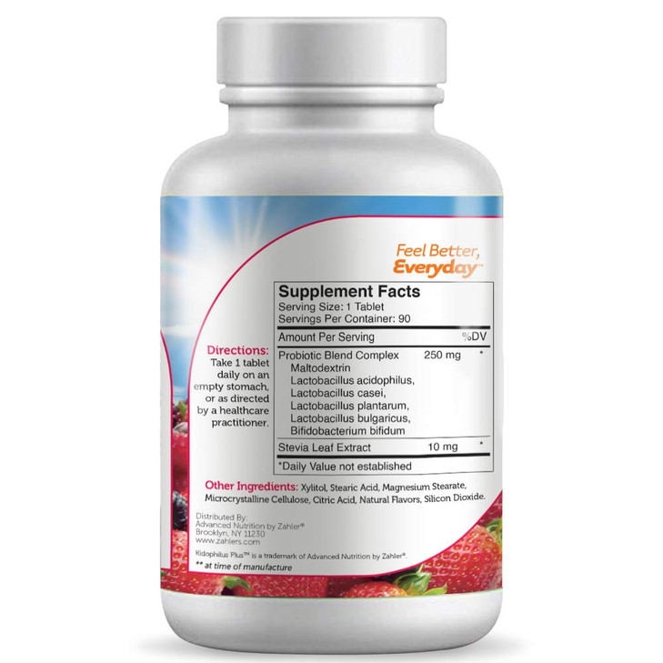 Zahler Kidophilus, Kids Probiotic, Great Tasting Probiotics for Kids, Certified