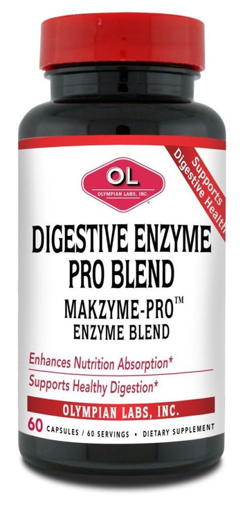 Olympian Labs Digestive Makzyme-Pro Enzymes, 60 Capsules, Breaks Down Proteins