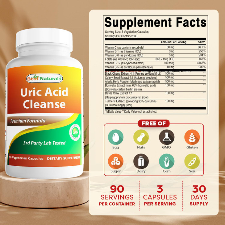 Best Naturals Uric Acid Cleanse Vitamins for Men and Women
