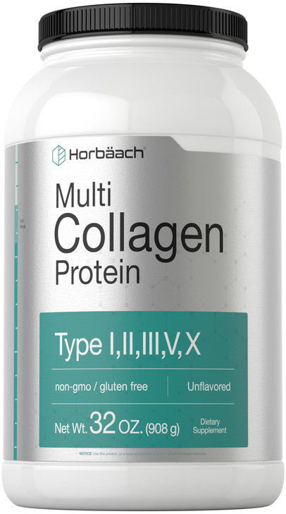 Horbaach Multi Collagen Protein Powder 32 oz - Type I, II, III, V, X