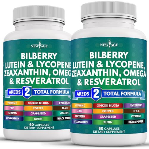 NEW AGE Eye Health Vitamins with Bilberry 300mg Lutein & Zeaxanthin 40mg