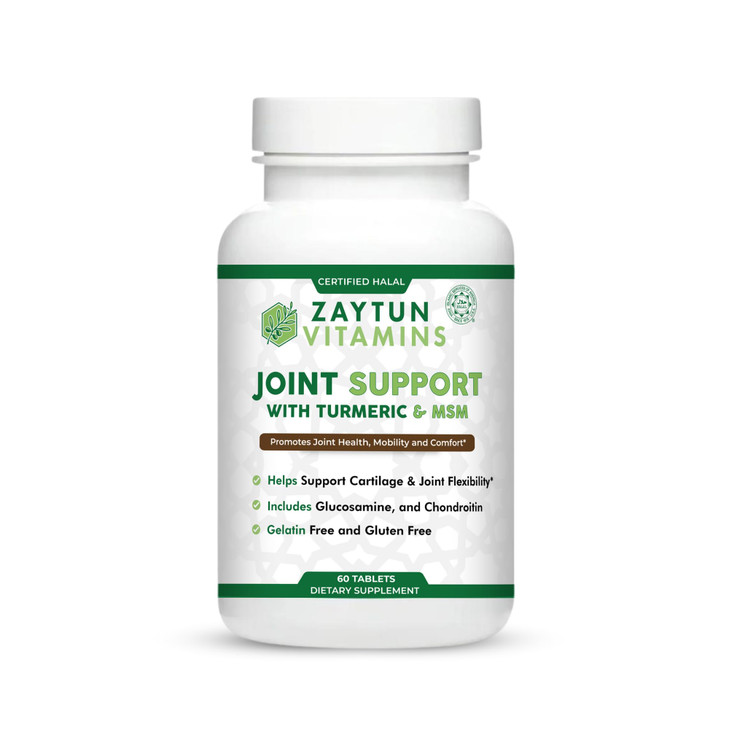 Zaytun Halal Joint Support with Turmeric + Glucosamine, Promotes Joint Health