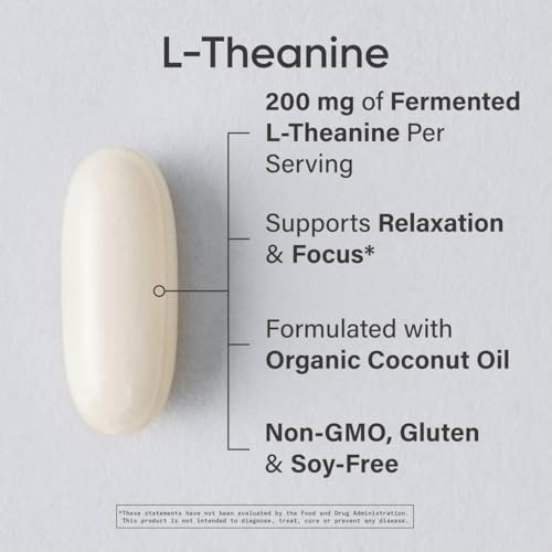 Sports Research L-Theanine 200mg with Organic Coconut Oil