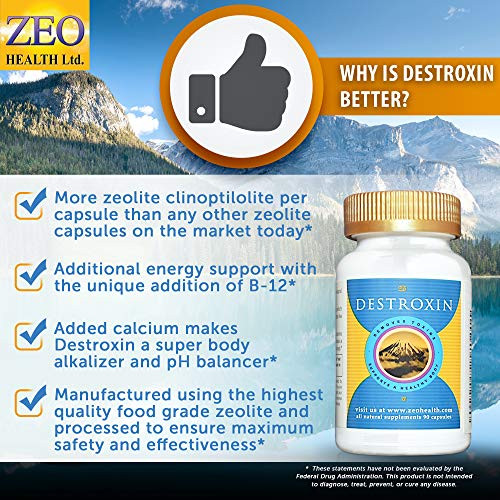 DESTROXIN - Zeolite Capsules with B-12 and Calcium (90 Count)