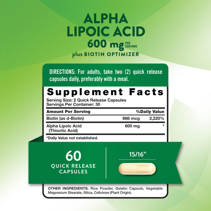 Nature's Truth Alpha Lipoic Acid 600mg - plus Biotin Optimizer