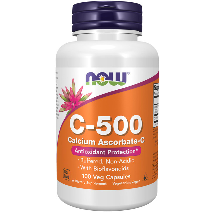 NOW Foods Supplements, Vitamin C-500 Calcium Ascorbate, Antioxidant Protection*, 100 Veg Capsules
